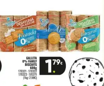 Family Cash Galleta 0% family biscuits oferta