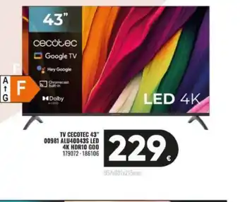 Family Cash Tv cecotec 43" 00981 ALU40043s led 4k hdr10 goo oferta