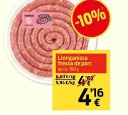 bonÀrea Llonganissa fresca de porc oferta