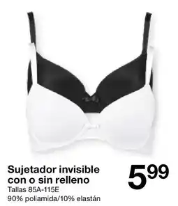 Zeeman Sujetador invisible con o sin relleno oferta