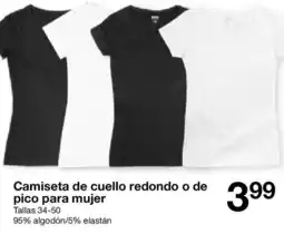 Zeeman Camiseta de cuello redondo o de pico para mujer oferta