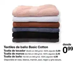 Zeeman Textiles de baño Basic Cotton oferta