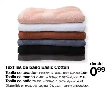 Zeeman Textiles de baño Basic Cotton oferta