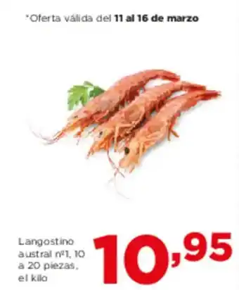 Alimerka Langostino austral nº1, 10 a 20 piezas oferta