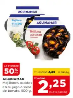 Alimerka AGUINAMAR Mejillones cocidos en su jugo o salsa de tomate oferta