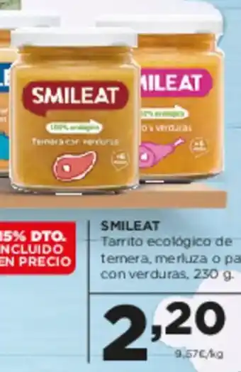 Alimerka SMILEAT Tarrito ecológico de temera, merluza o pavo con verduras oferta