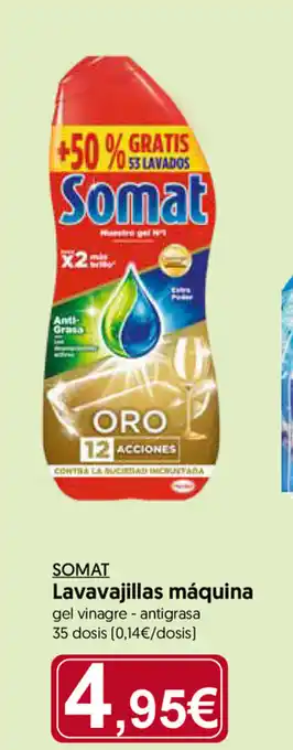 Hiper Usera Somat Lavavajillas máquina gel vinagre - antigrasa 35dosis oferta