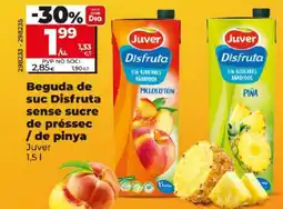 Dia JUVER Beguda de suc Disfruta sense sucre de préssec / de pinya oferta