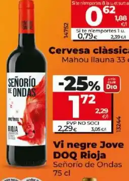 Dia SENORIO DE ONDAS Vi negre Jove DOQ Rioja oferta