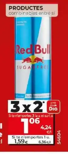 Dia RED BULL sugar free oferta