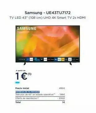 Apple Samsung - ue43tu7172 oferta