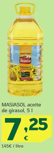 HiperDino MASIASOL aceite de girasol oferta