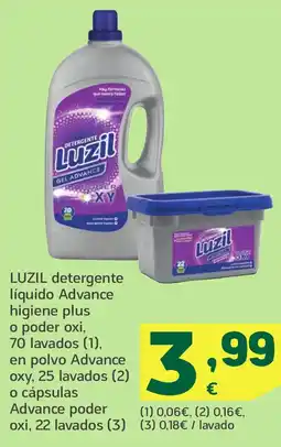 HiperDino LUZIL detergente líquido Advance higiene plus o poder oxi oferta