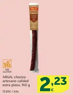 HiperDino ARGAL chorizo artesano calidad extra pieza oferta