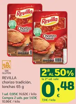 HiperDino REVILLA chorizo tradición, lonchas oferta