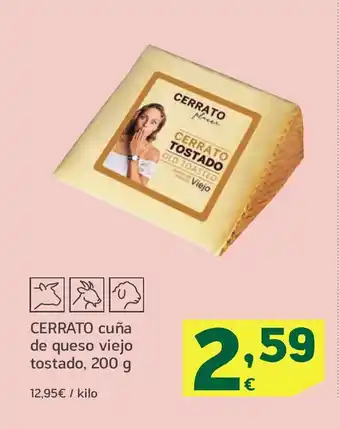 HiperDino CERRATO cuña de queso viejo tostado oferta