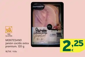 HiperDino MONTESANO jamón cocido extra premium oferta