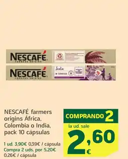 HiperDino NESCAFÉ farmers origins África, Colombia o India oferta