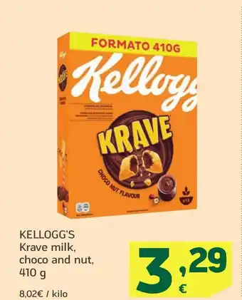 HiperDino KELLOGG'S Krave milk, choco and nut, oferta