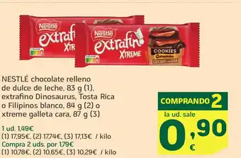 HiperDino NESTLÉ chocolate relleno de dulce de leche oferta