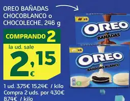 HiperDino Oreo bañadas chocoblanco o chocoleche oferta