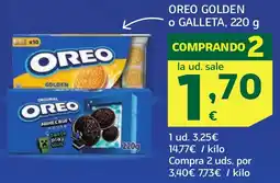 HiperDino OREO Golden o galleta oferta