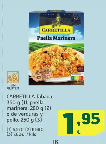 HiperDino CARRETILLA fabada, paella marinera, o de verduras y pollo oferta