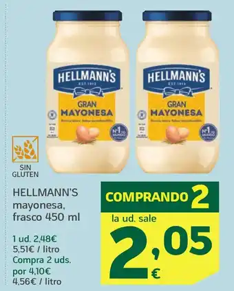 HiperDino HELLMANN'S mayonesa, frasco oferta