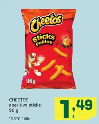 HiperDino CHEETOS aperitivo sticks, oferta