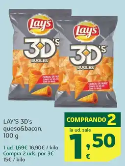 HiperDino LAY'S 3D's queso&bacon, oferta