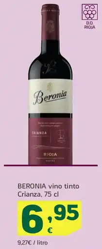 HiperDino BERONIA vino tinto Crianzal oferta