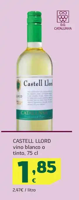 HiperDino CASTELL LLORD vino blanco o tinto oferta