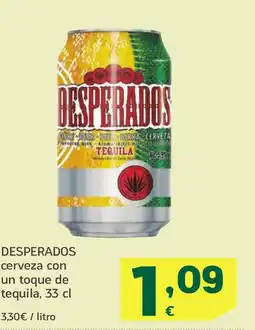 HiperDino DESPERADOS cerveza con un toque de tequila oferta