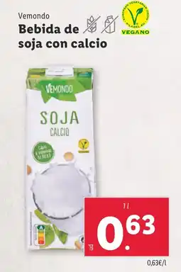 Lidl VEMONDO Bebida de soja con calcio oferta