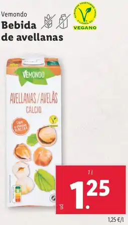 Lidl VEMONDO Bebida de avellanas oferta