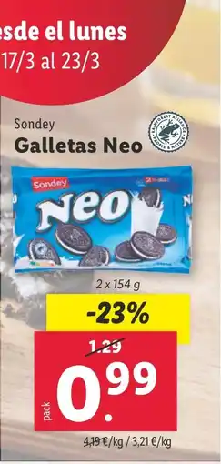 Lidl SONDEY Galletas Neo oferta