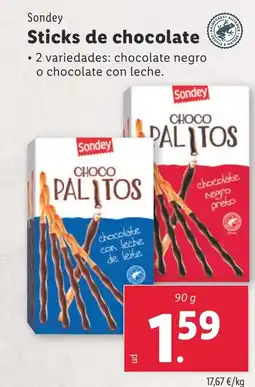 Lidl SODNEY Sticks de chocolate oferta