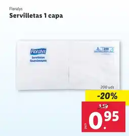 Lidl FLORALYS Servilletas 1 capa oferta