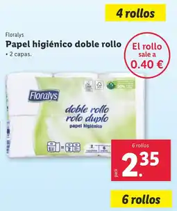 Lidl FLORALYS Papel higiénico doble rollo oferta