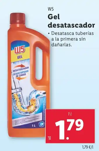 Lidl W5 Gel desatascador oferta