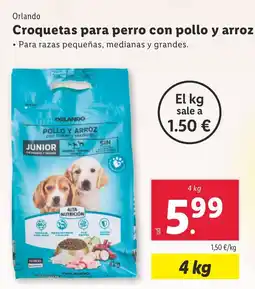 Lidl ORLANDO Croquetas para perro con pollo y arroz oferta