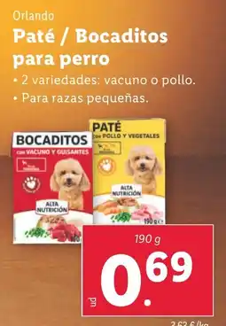 Lidl ORLANDO Paté / Bocaditos para perro oferta