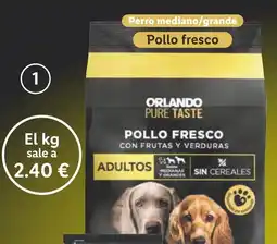 Lidl ORLANDI PURE TASTE Croquetas para perro con pollo fresco oferta