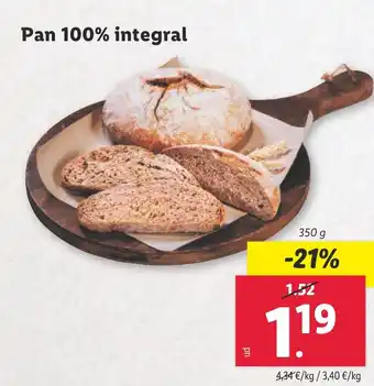 Lidl Pan 100% integral oferta