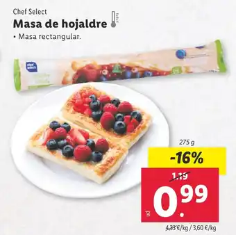 Lidl CHEF SELECT Masa de hojaldre •Masa rectangular. oferta