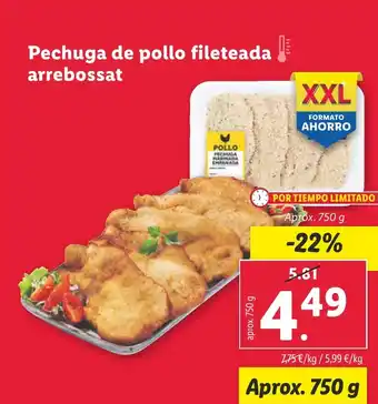 Lidl Pechuga de pollo fileteada arrebossat oferta