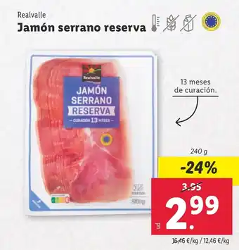 Lidl REALVALLE Jamón serrano reserva oferta