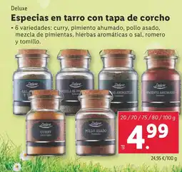 Lidl DELUXE Especias en tarro con tapa de corcho oferta