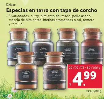 Lidl DELUXE Especias en tarro con tapa de corcho oferta