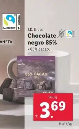 Lidl J.D. GROSS Chocolate negro 85% oferta